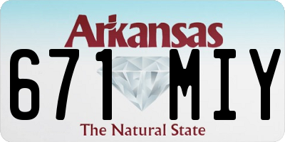 AR license plate 671MIY