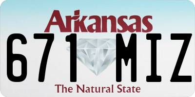 AR license plate 671MIZ