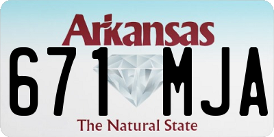 AR license plate 671MJA
