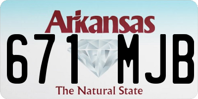AR license plate 671MJB