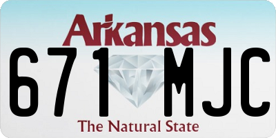 AR license plate 671MJC