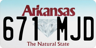 AR license plate 671MJD