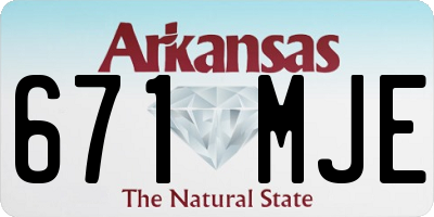 AR license plate 671MJE