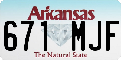 AR license plate 671MJF