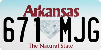 AR license plate 671MJG