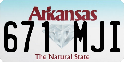 AR license plate 671MJI