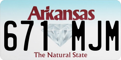 AR license plate 671MJM