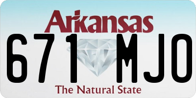 AR license plate 671MJO