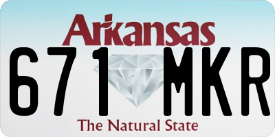 AR license plate 671MKR