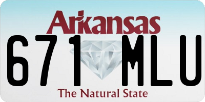 AR license plate 671MLU