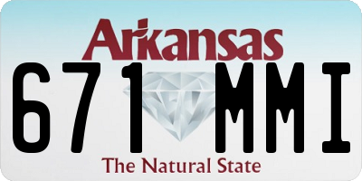 AR license plate 671MMI