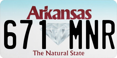 AR license plate 671MNR