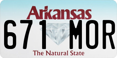 AR license plate 671MOR