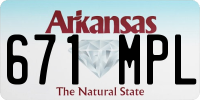 AR license plate 671MPL