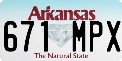 AR license plate 671MPX