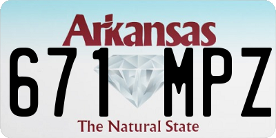 AR license plate 671MPZ