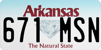 AR license plate 671MSN