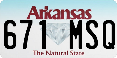 AR license plate 671MSQ