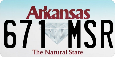 AR license plate 671MSR