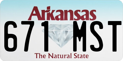 AR license plate 671MST
