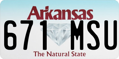 AR license plate 671MSU