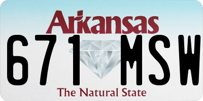 AR license plate 671MSW