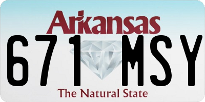 AR license plate 671MSY