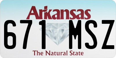 AR license plate 671MSZ