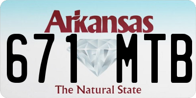 AR license plate 671MTB