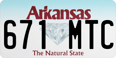 AR license plate 671MTC