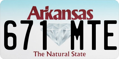 AR license plate 671MTE