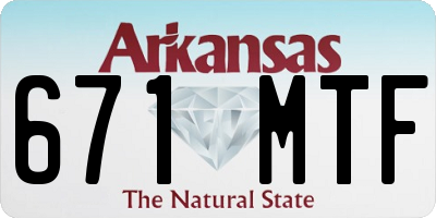 AR license plate 671MTF