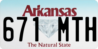AR license plate 671MTH