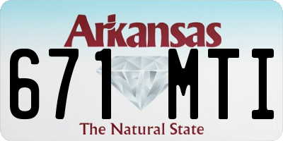 AR license plate 671MTI