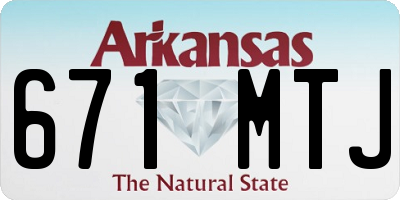 AR license plate 671MTJ