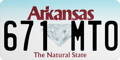 AR license plate 671MTO