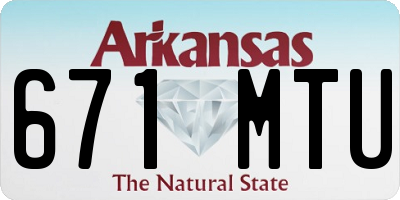 AR license plate 671MTU