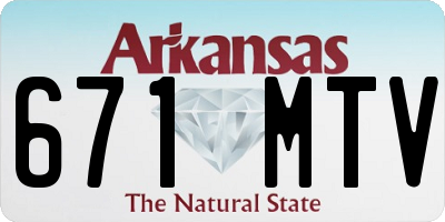 AR license plate 671MTV