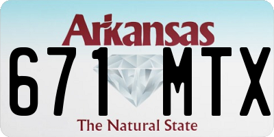 AR license plate 671MTX