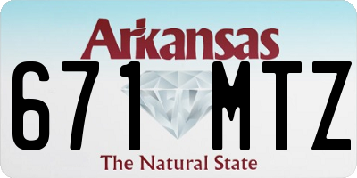 AR license plate 671MTZ
