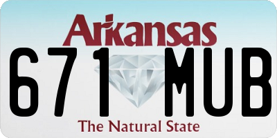 AR license plate 671MUB