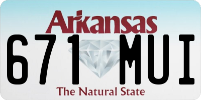 AR license plate 671MUI