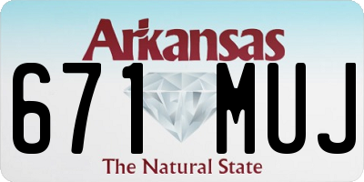 AR license plate 671MUJ