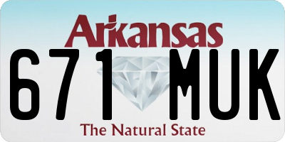 AR license plate 671MUK