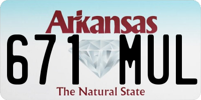 AR license plate 671MUL