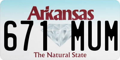 AR license plate 671MUM