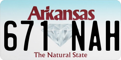 AR license plate 671NAH
