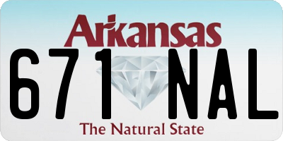 AR license plate 671NAL
