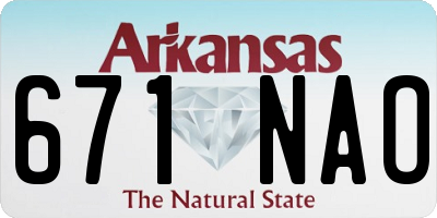 AR license plate 671NAO