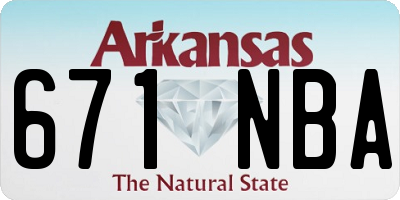 AR license plate 671NBA
